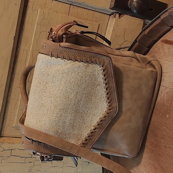 Elegant Tan and Cream Women's Backpack - Picture 8 of 8